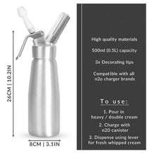 Cargar imagen en el visor de la galería, Sifón dispensador crema batida 500ml