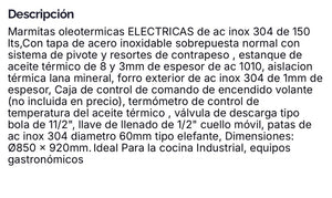 MARMITA NACIONAL 150 LITROS AUTOGENERADO