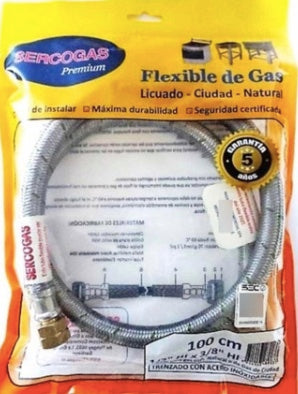 Accesorios Flexible Gas 1/2 x 1/2 sercogas 1 mt certificado