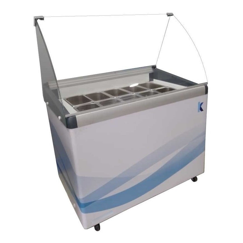 Barquillera Heladera 7 Sabores Cúpula Curva Desmontable