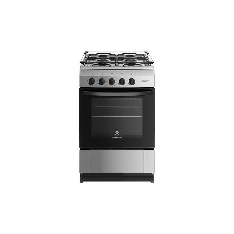 Cocina Mademsa 4 Quemadores Acero Inox. Plateado/negro
